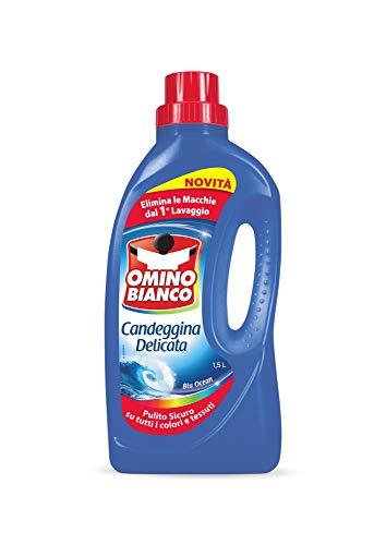 Omino Bianco - Candeggina Delicata, Tecnologia Anti Odor, Azione Igienizzante e Smacchiante, Essenza Blu Ocean, 1500 ml