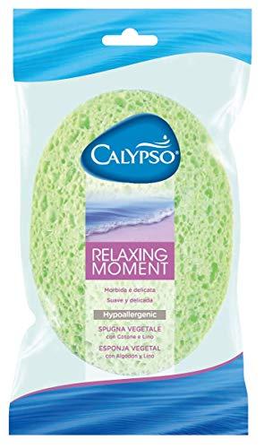Calypso Relaxing Moment, Spugna Vegetale con Cotone e Lino, Morbida e Delicata, Confezione da Pezzo, Colori Assortiti Pastello