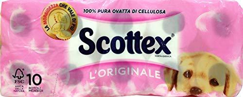 12 x SCOTTEX Carta Igienica Originale 10 Rotoli