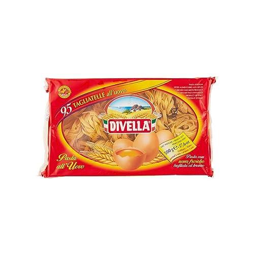 Divella - Tagliatelle all'uovo Nº 95 - Autentica pasta italiana - Le tagliatelle più deliziose da condividere con la famiglia -500 Grammi