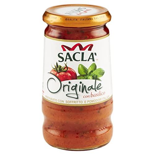 Saclà, Originale, Sugo di Pomodorini e Basilico, Condimento per Pasta, con Pomodori Italiani, Vaso Vetro, 350g, Confezione da 6 Pezzi