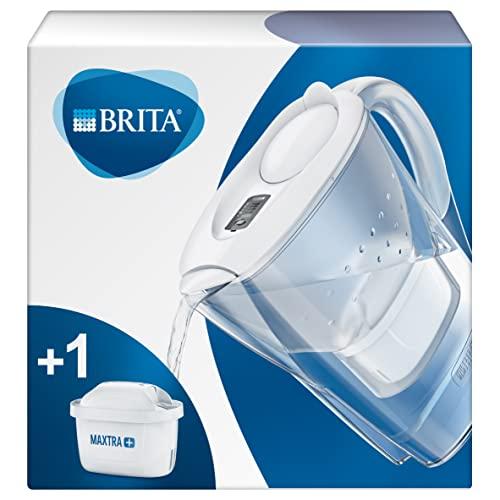 BRITA Caraffa Filtrante Marella per acqua, Bianco (2.4l) - incl. 1 Filtro MAXTRA+ per la riduzione di cloro, calcare e impurità