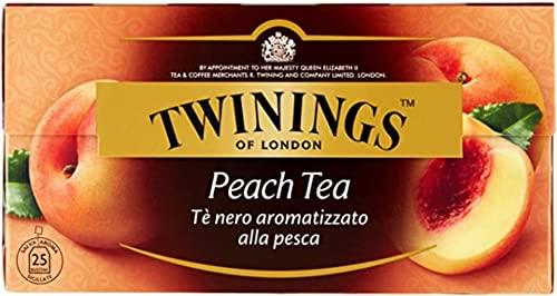 Twinings, Tè Nero Aromatizzato alla Pesca dal Sapore Fresco e Delicato, Infusi e Tisane, Confezione da 25 Filtri