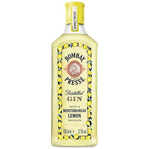 Bombay Citron Pressé Premium Distilled Lemon Flavoured Gin, infuso a vapore con i più pregiati limoni del Mediterraneo, Vol. 37,5%, 70 cl / 700 ml