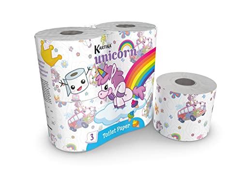 Kartika Unicorn carta igienica - 7 confezioni da 4 rotoli cad. = 28 rotoli