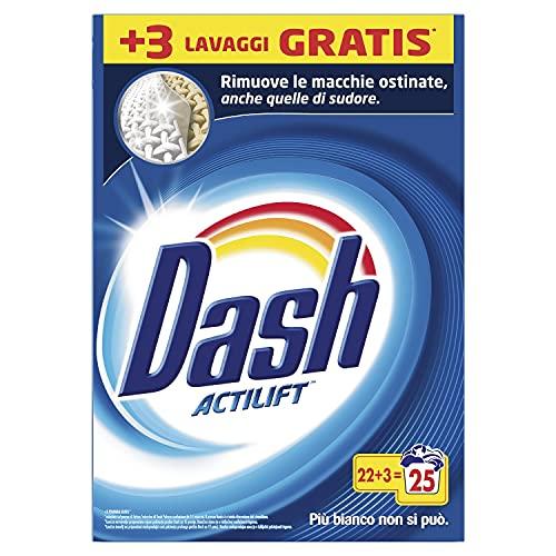 Dash Detersivo Polvere Lavatrice, 25 Lavaggi, Classico, Bucato Pulito, Maxi Formato, Rimuove le Macchine, Brillantezza per Tutti i Capi