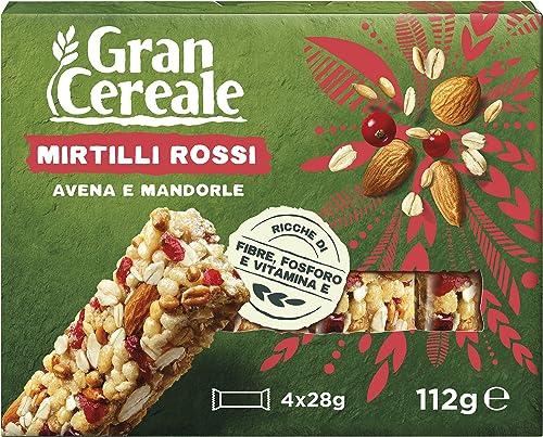 Gran Cereale, Snack Barrette ai Mirtilli Rossi, Avena, e Mandorle - Colazione e Snack Dolce - 112 g