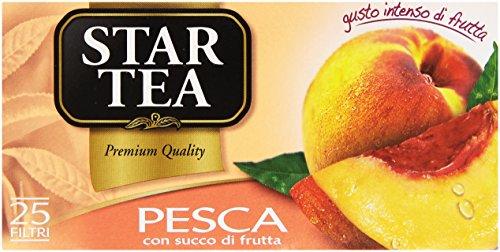 Tè STAR Tea Pesca, 25 filtri, miscela pregiata, 100% naturale, pausa deliziosa e piacere intenso. Perfetto per una piacevole pausa da soli o in compagnia.