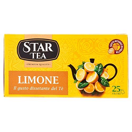 Tè STAR Tea Limone, 25 filtri, miscela pregiata, 100% naturale, pausa deliziosa e piacere intenso. Perfetto per una piacevole pausa da soli o in compagnia.