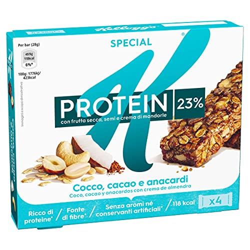 Kellogg's Special K Protein Barretta, Cacao, Cocco e Anacardi, 4 x 28g